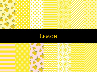 Lemon Paper Pack, Yellow Digital Paper, Lemon Digital Paper Collection, Lemon Pattern, Lemon Background, Lemon Scrapbooking