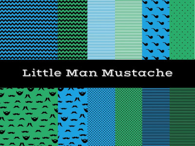 Little Man Digital Paper, Mustache Digital Paper, Moustache, Blue Green Little Man, Man Baby Shower, Blue Boy Digital Paper, Man