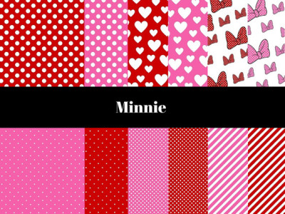 Minnie Mouse Digital Paper, Disney Minnie Mouse Digital Paper, Minnie Mouse Background, Pink Heart Digital Paper, Pink Background, Heart Digital Paper, Hearts, Minnie Mouse Bow, Mickey Mouse