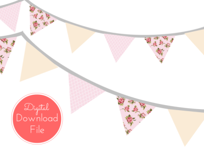 Pink Shabby Chic Banner, Pennant, Garland