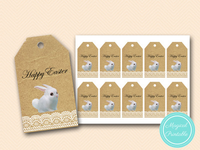 easter bunny thank you tags labels