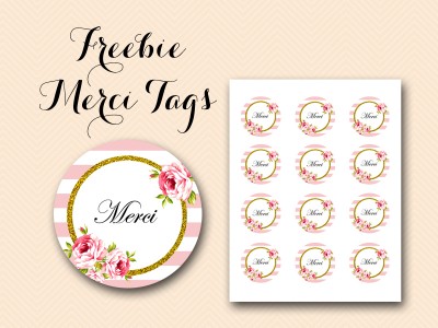 free merci thank you tags labels