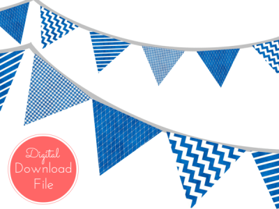 nautical-blue-watercolor-Banner-Stripes-Dots-Pennant-Garland-Printable-Banner-Baby-Shower-Banner-Birthday-Party-Bridal-Shower-Wedding-banner