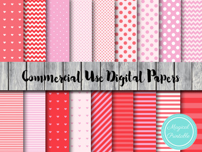 peppa pig digital papers, valentines day digital paper, romantic, love digital papers