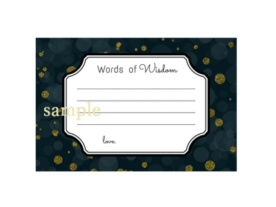 Words of Wisdom Cards for bridal shower and baby shower parties