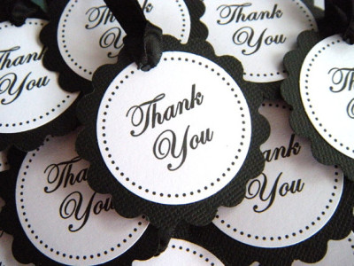 Scalloped Circle Thank You Paper Favor Tags
