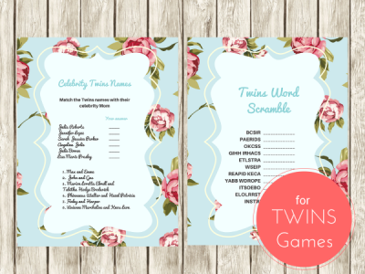Shabby Chic Twins Baby Shower Games