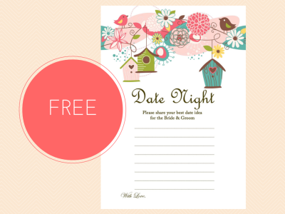 FREE printable date night ideas for bride and groom