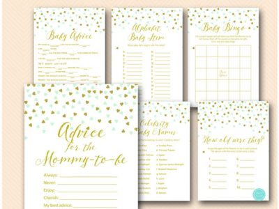 Mint-gold-baby-shower-game-package-download-printable-tlc488-coed-baby-shower-1