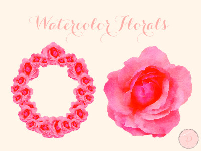1-watercolor-flower pink cliparts