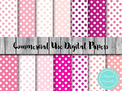 dp129 pink shades digital papers, pastel pink, hot pink