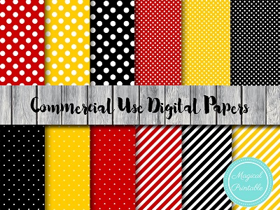 dp133 mickey-mouse-digital-papers-minnie-mouse-clubhouse