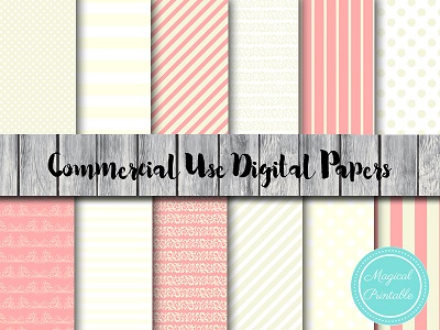 dp150 ivory-coral-digital-papers-background