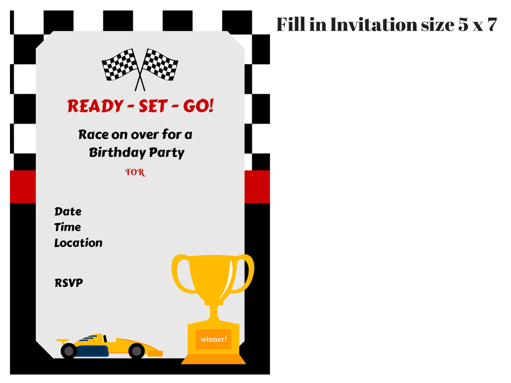 Race Car Birthday Pack - Magical Printable