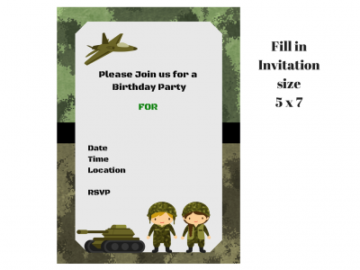 Camo Army Military Party