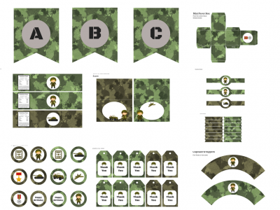 Camo Army Military Party Pack