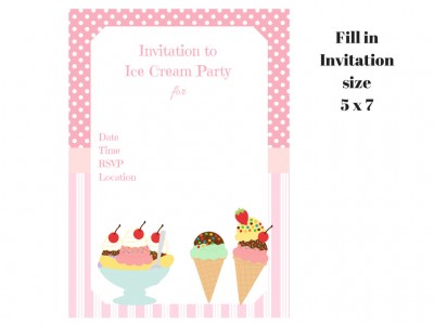Ice Cream invitation fill in