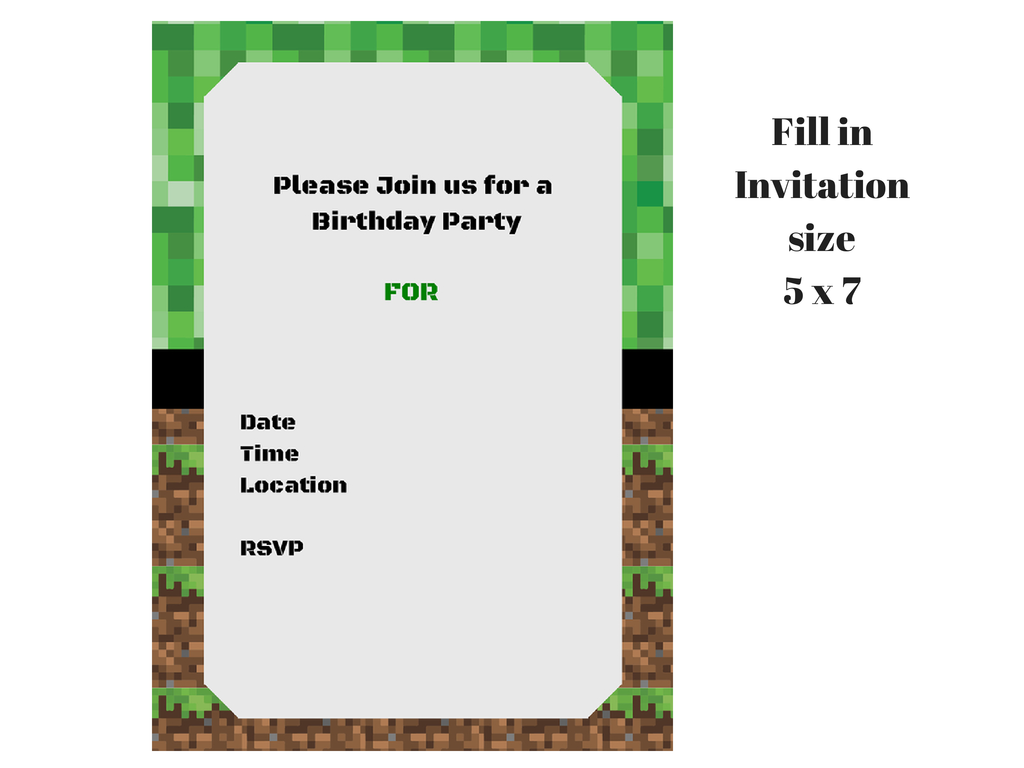 Minecraft Party Pack - Magical Printable