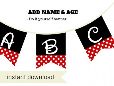 minnie mouse banner feat. disney font