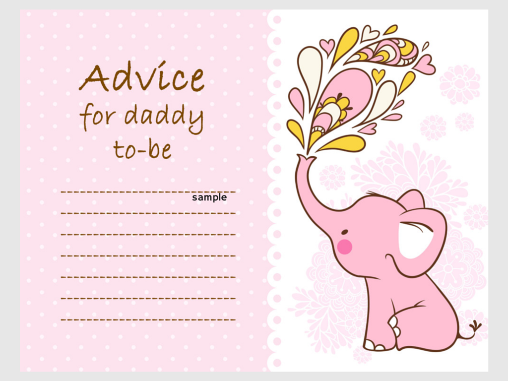 Pink Elephant Advice mommy to be - Magical Printable