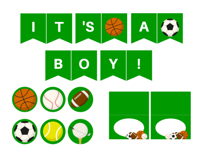 All Stars Baby Shower, Sports Birthday Party, Sports Printables, Sports Party Package, All Stars Baby Shower Theme