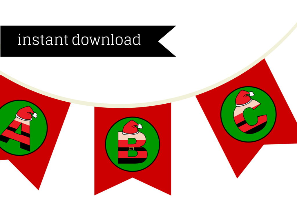 FREE Red Santa Banner - Magical Printable