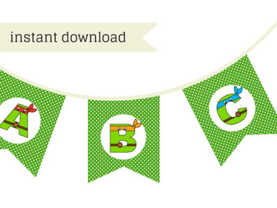 teenage mutant ninja turtles Banner - Magical Printable
