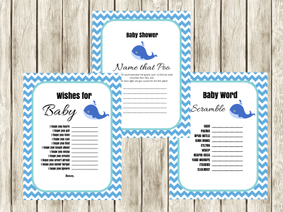 Blue Whale Nautical Dirty diaper baby shower game, name that poo, fun baby shower game, printable baby shower game, baby advice, scramble
