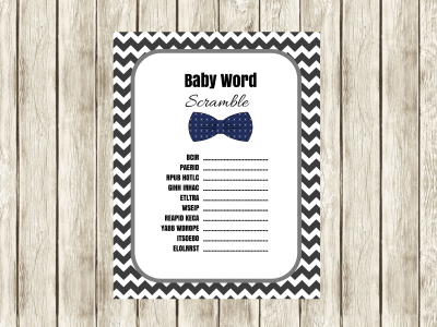 Little Man Dirty diaper baby shower game