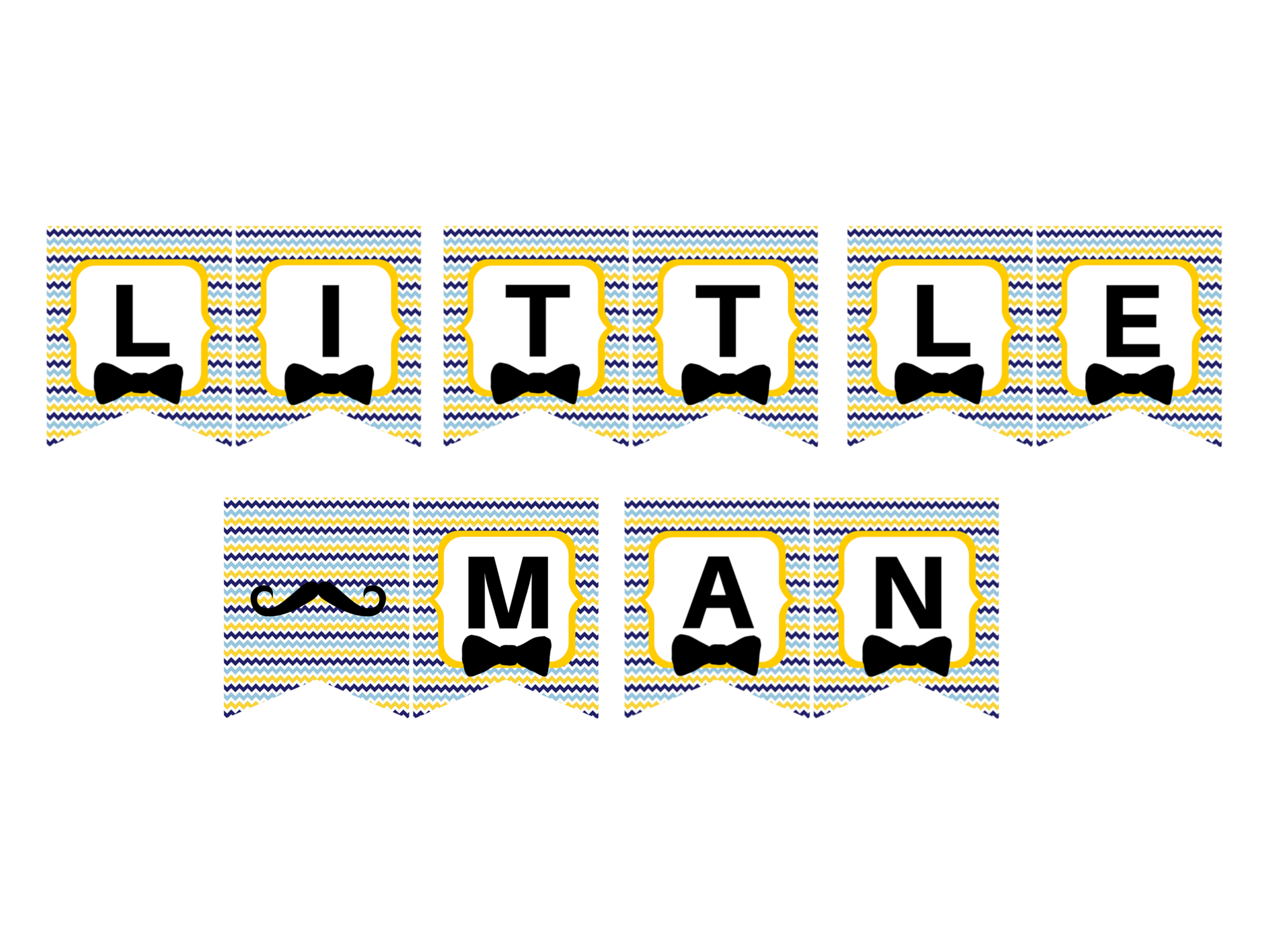 Little Man Banner Yellow Blue - Magical Printable