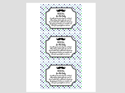 Little Man Mustache Baby Shower Games - Magical Printable
