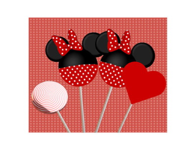 Minnie Mouse PRINTABLE Centerpiece Set red