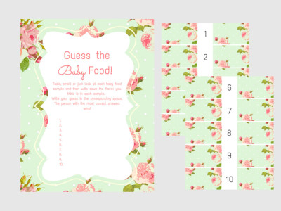 Mint Green Shabby Baby Food Games