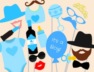 Baby Boy Photo Booth Props