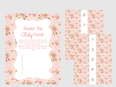 pink shabby chic vintage rose floral baby shower guess the baby food