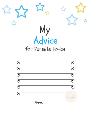star Advice for Mommy to Be Cards parents