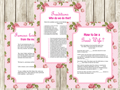 famous quotes from movies Bridal Shower games, 1950's how to be a good wife, why do we do that, Bridal Shower activity,