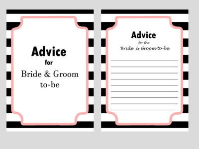 chanel inspired bridal shower games, advice for bride to be, advice for bride and groom to be, apron game, date night cards, famous love quotes, good wife guide 1950's, how old was the bride to be, how old were they, recipe cards, scramble , traditions, why do we do that?, what's in your cellphone, what's in yout purse