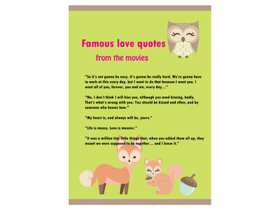 famous love quotes from movies bridal shower games