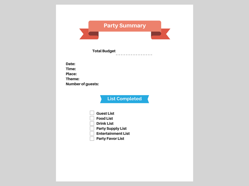 FREE Printable Party Planning Lists Magical Printable