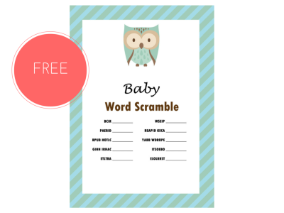 FREE Owl Theme Baby Word Scramble