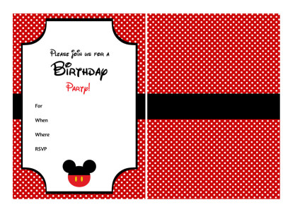 Fill in Mickey Mouse Invitation, Disney Mickey Mouse Invitation, Birthday Invitation, Red Black Yellow, instant download, Silhouette