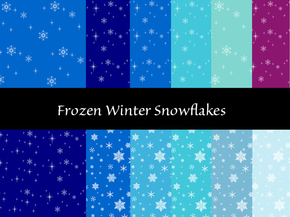 Disney Frozen Digital Paper Pack, Winterland Snowflake Frozen Digital Paper, Frozen Digital Paper Collection, Snow Digital Paper, Snowflakes, Glitter Snowflakes