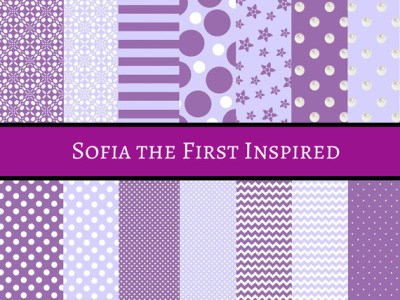 Sofia the First digital paper, sofia inspired blue digital paper, Sofia the first background, purple digital paper, Sofia inspired purple