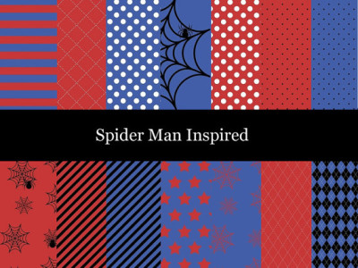 Spiderman Digital Paper, Superhero Inspired Digital Paper, Spiderman Scrapbook Paper, Spiderman background, Spider web, Scrapbooking