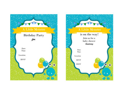 Little Monster Birthday Party Printables, Monster Baby Shower, Monster Party, Download, Monster Labels, Toppers, Monster Party Invitations