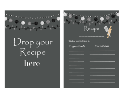 recipe card and sign, Printable Rustic Bridal Shower Game Package Set, Activities, Unique Bridal Shower Games, Bachelorette Games, Wedding Shower Games