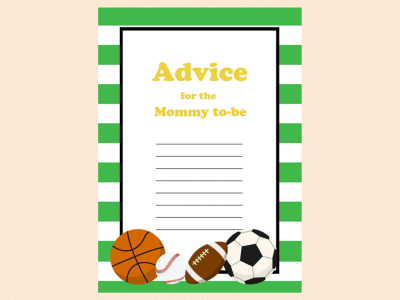 advice for the mommy to be, All Stars Baby Shower Game Printables, All Stars, baseball, Sports Baby Shower Games and Activities, Instant Download