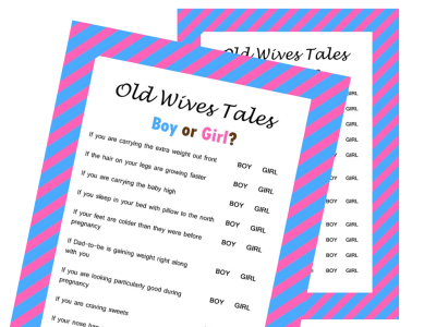 The Old Wives Tale Gender Reveal Baby Shower Game, Baby Gender Guess, Gender Reveal Games, Gender Trivia Game, Printable Baby Shower Game