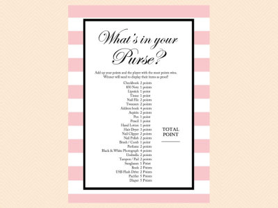 pink baby shower games printable